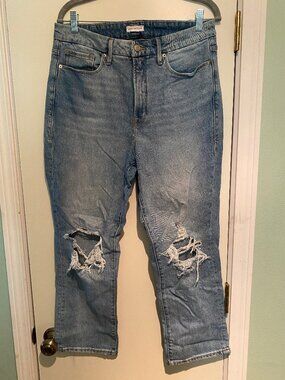 Good American Good Boy Destroyed High Waist Jeans - size 12/31